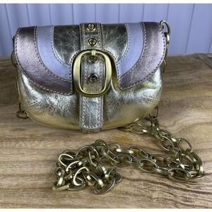 Kooba Mini Metallic Leather Crossbody Silver Gold Bronze